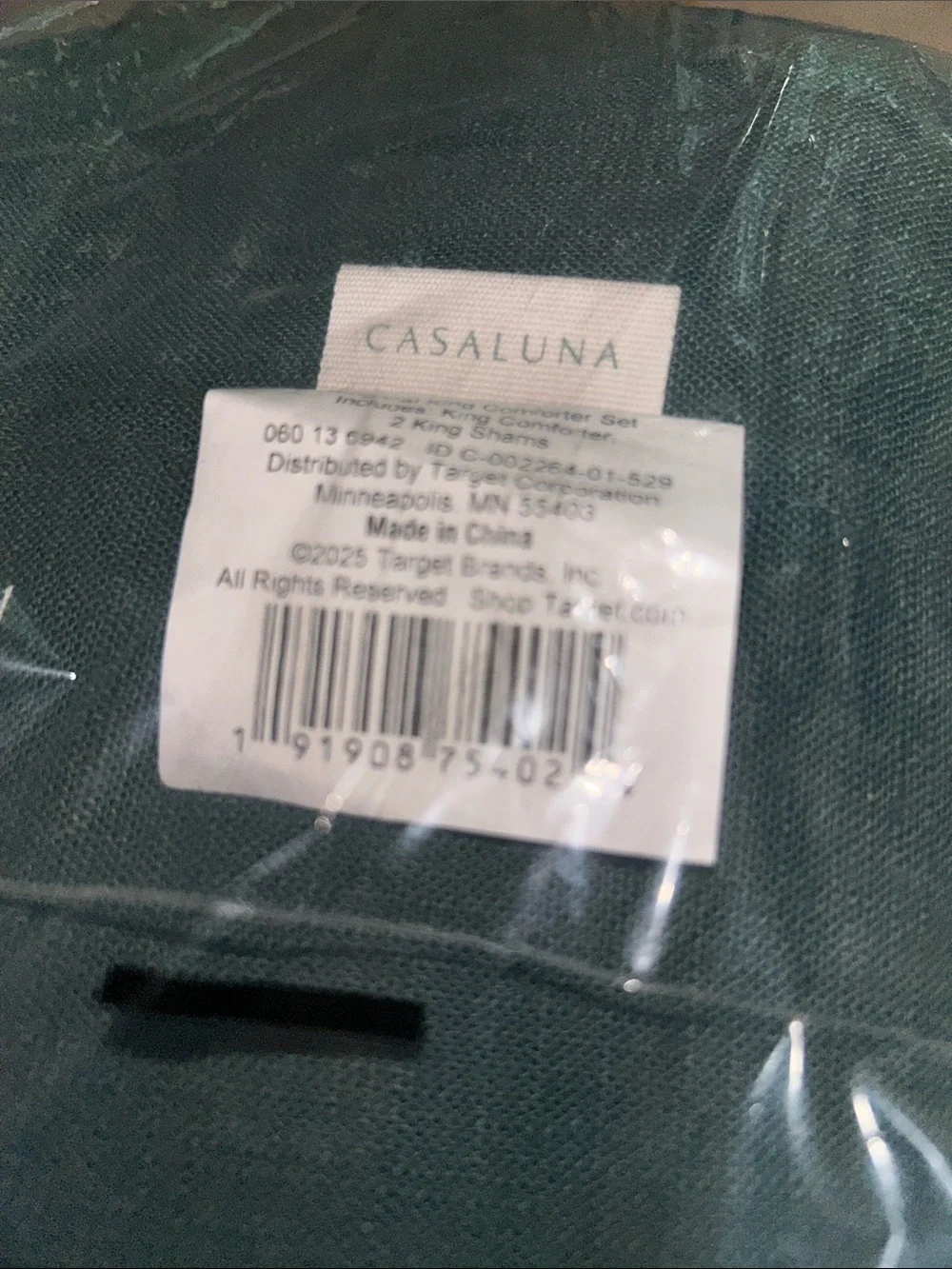 Casaluna King Dark Teal Heavyweight Linen Blend Comforter Set